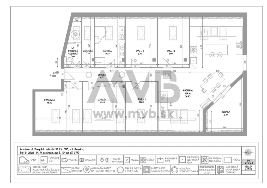 VÝNIMOČNÝ VEĽKOMETRÁŽNY 6-IZBOVÝ PODKROVNÝ BYT S TERASOU A 2 PARKOVACÍMI MIESTAMI | KOMÁRNO | DUNAJSKÉ NÁBREŽIE